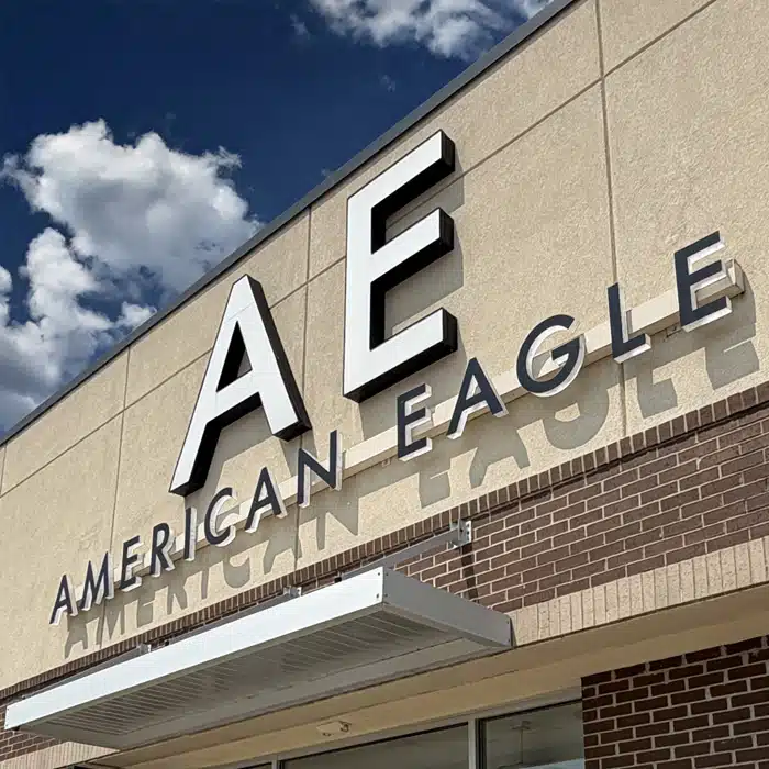American Eagle Channel Letter Signage Cropped